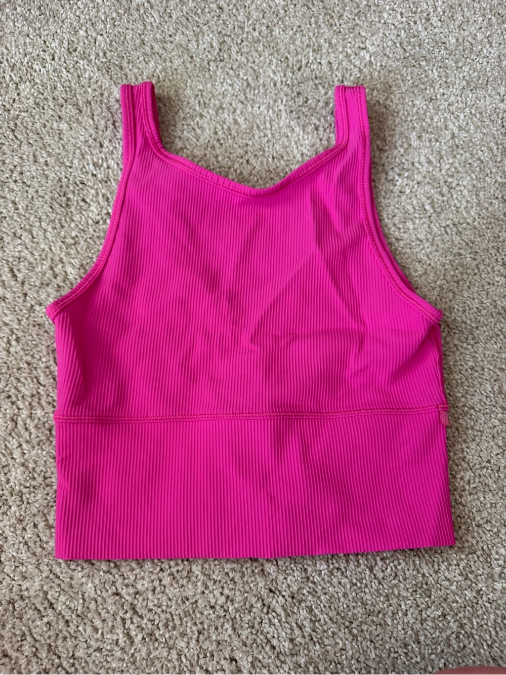 lululemon athletica Bright Pink Ribbed Crop Tank